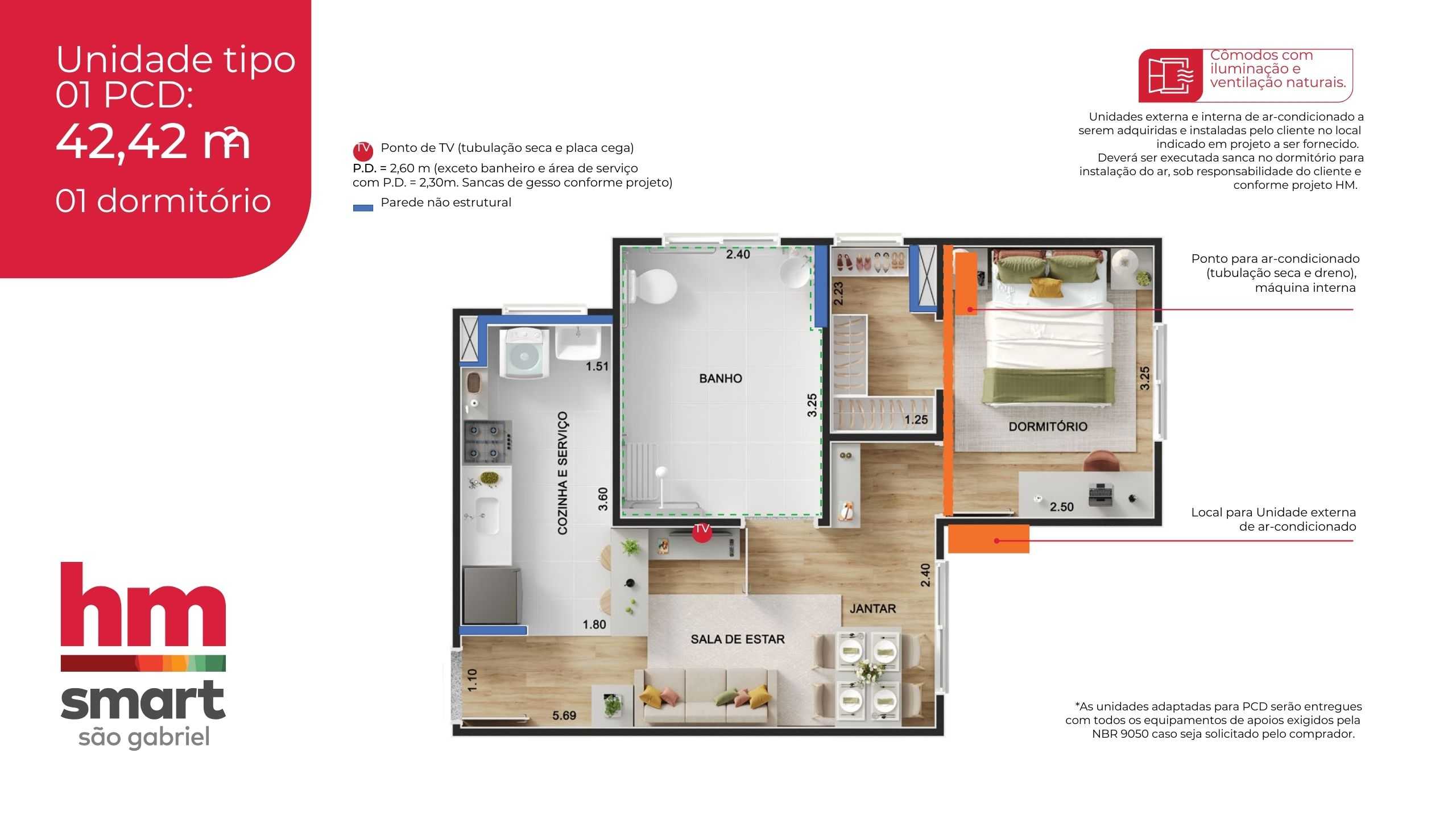 Planta - HM Smart São Gabriel - Massais Imóveis