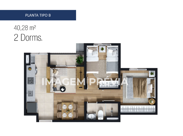 Planta - Residencial Link | Vila União | Lançamento - Massais Imóveis