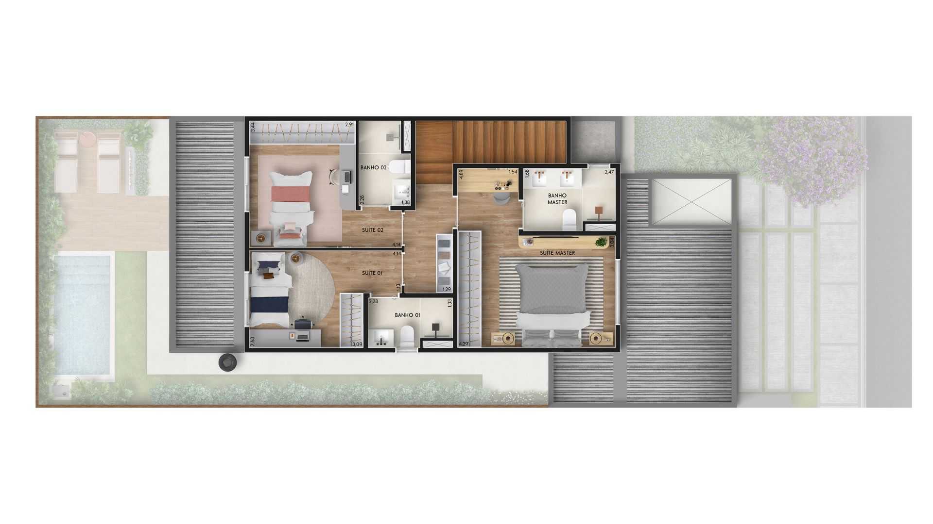 Planta - Casa Arborais - Massais Imóveis