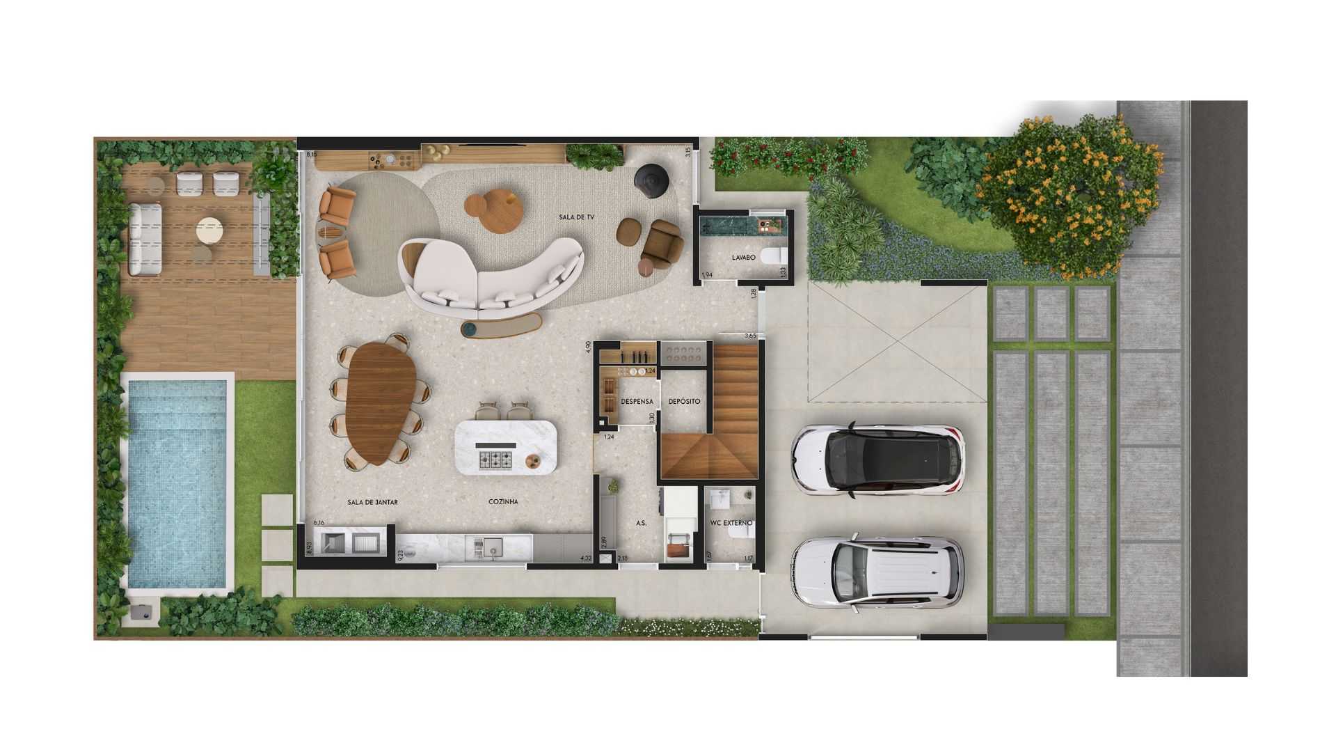 Planta - Casa Arborais - Massais Imóveis