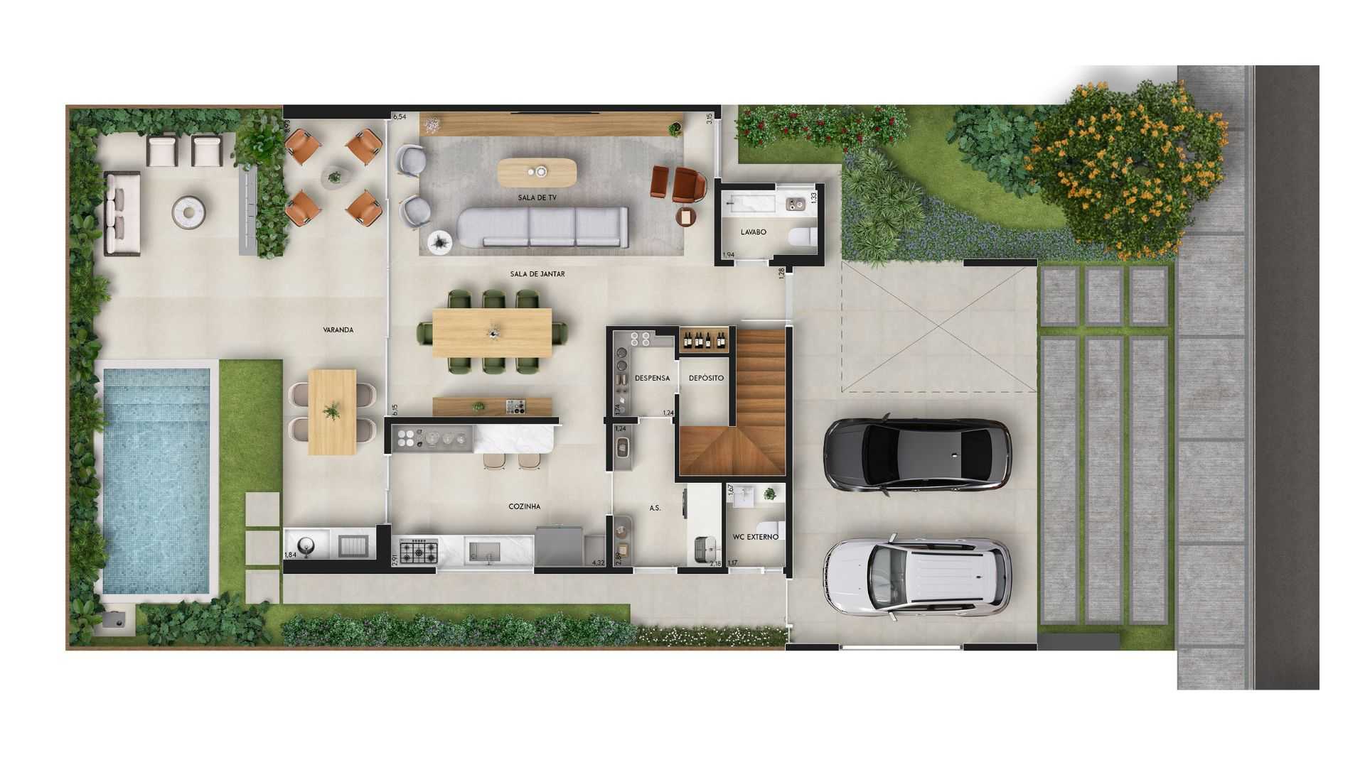 Planta - Casa Arborais - Massais Imóveis