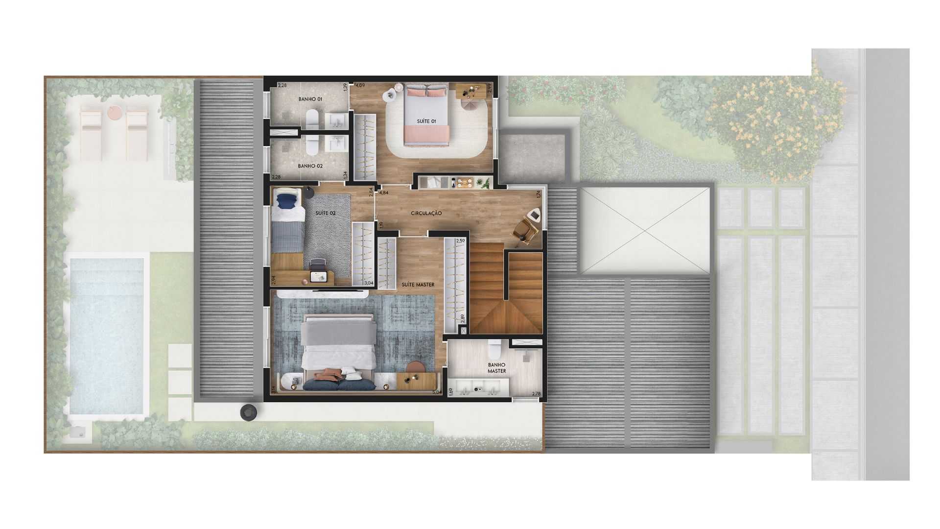 Planta - Casa Arborais - Massais Imóveis