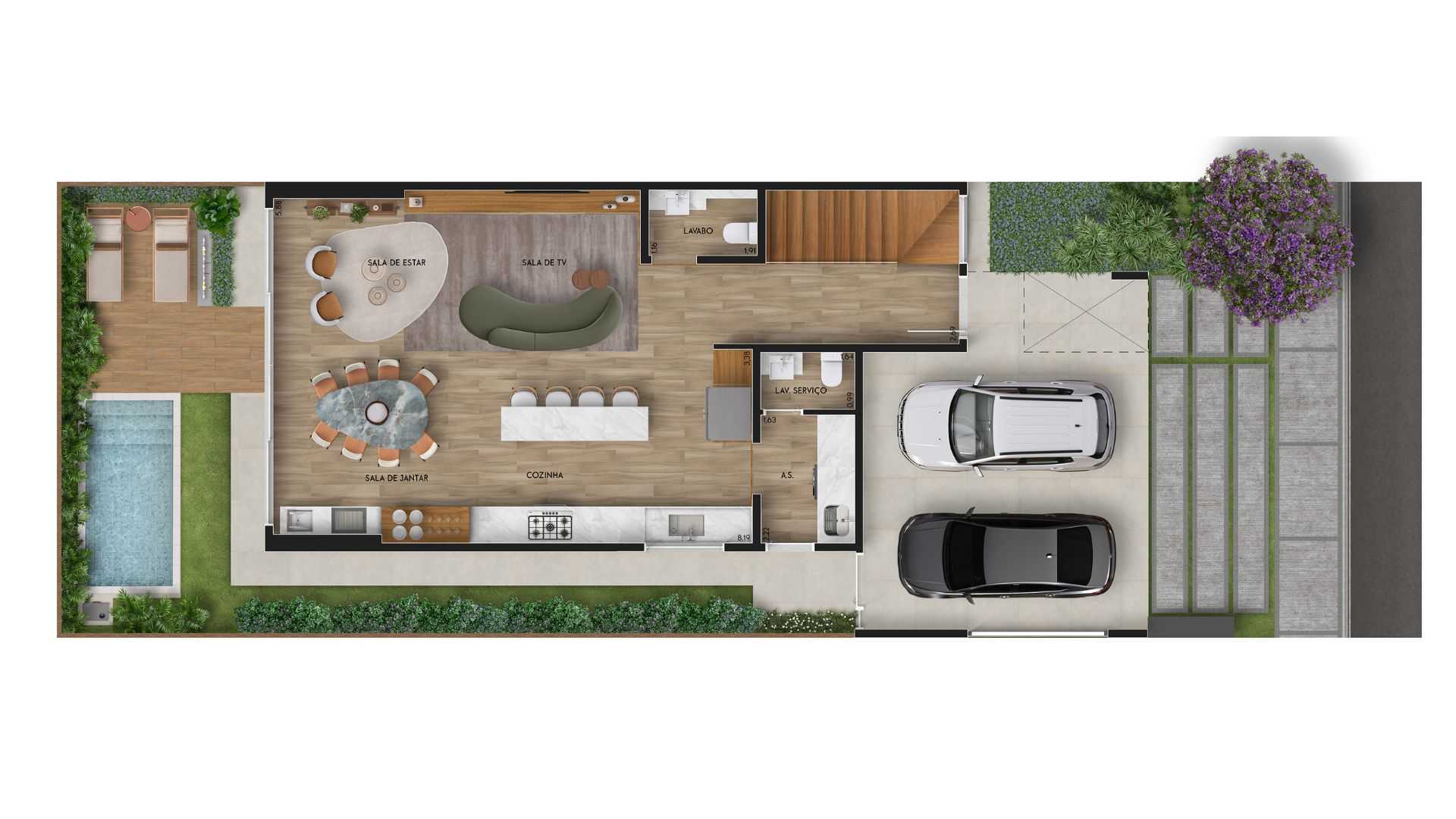 Planta - Casa Arborais - Massais Imóveis