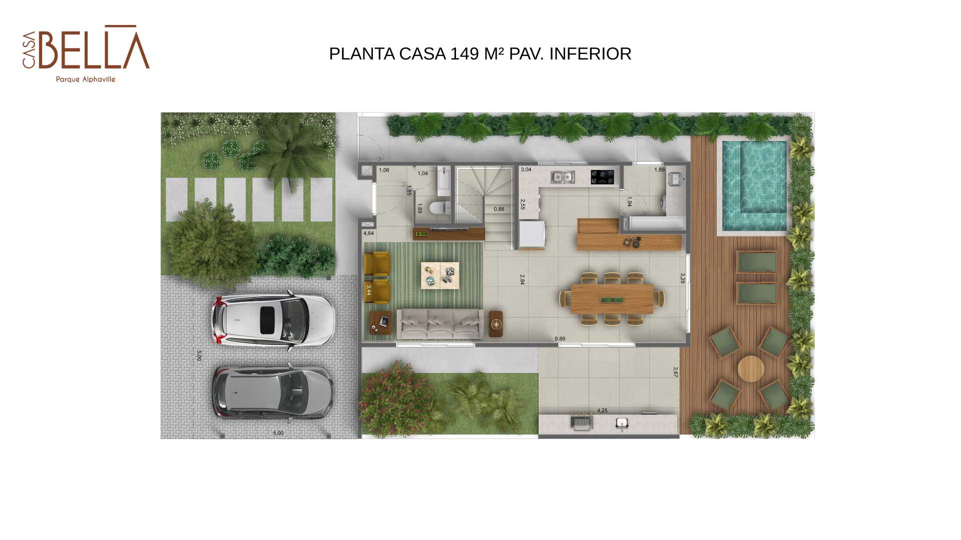 Planta - CASA BELLA | Parque Alphaville Campinas - Massais Imóveis