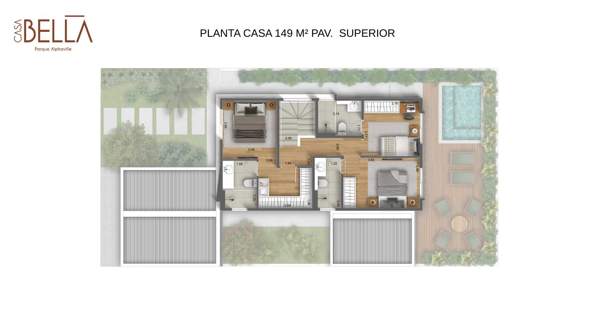 Planta - CASA BELLA | Parque Alphaville Campinas - Massais Imóveis