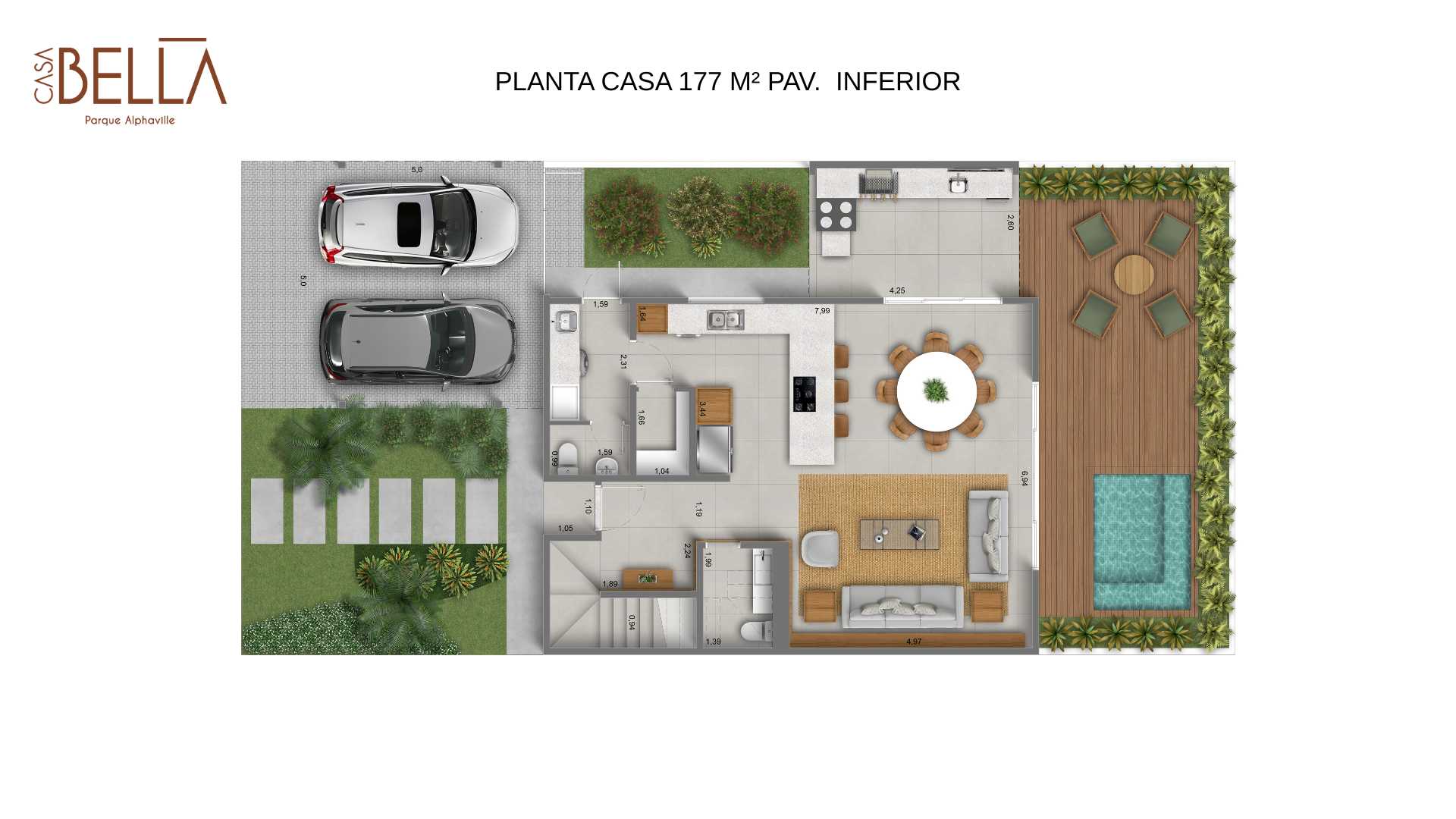 Planta - CASA BELLA | Parque Alphaville Campinas - Massais Imóveis