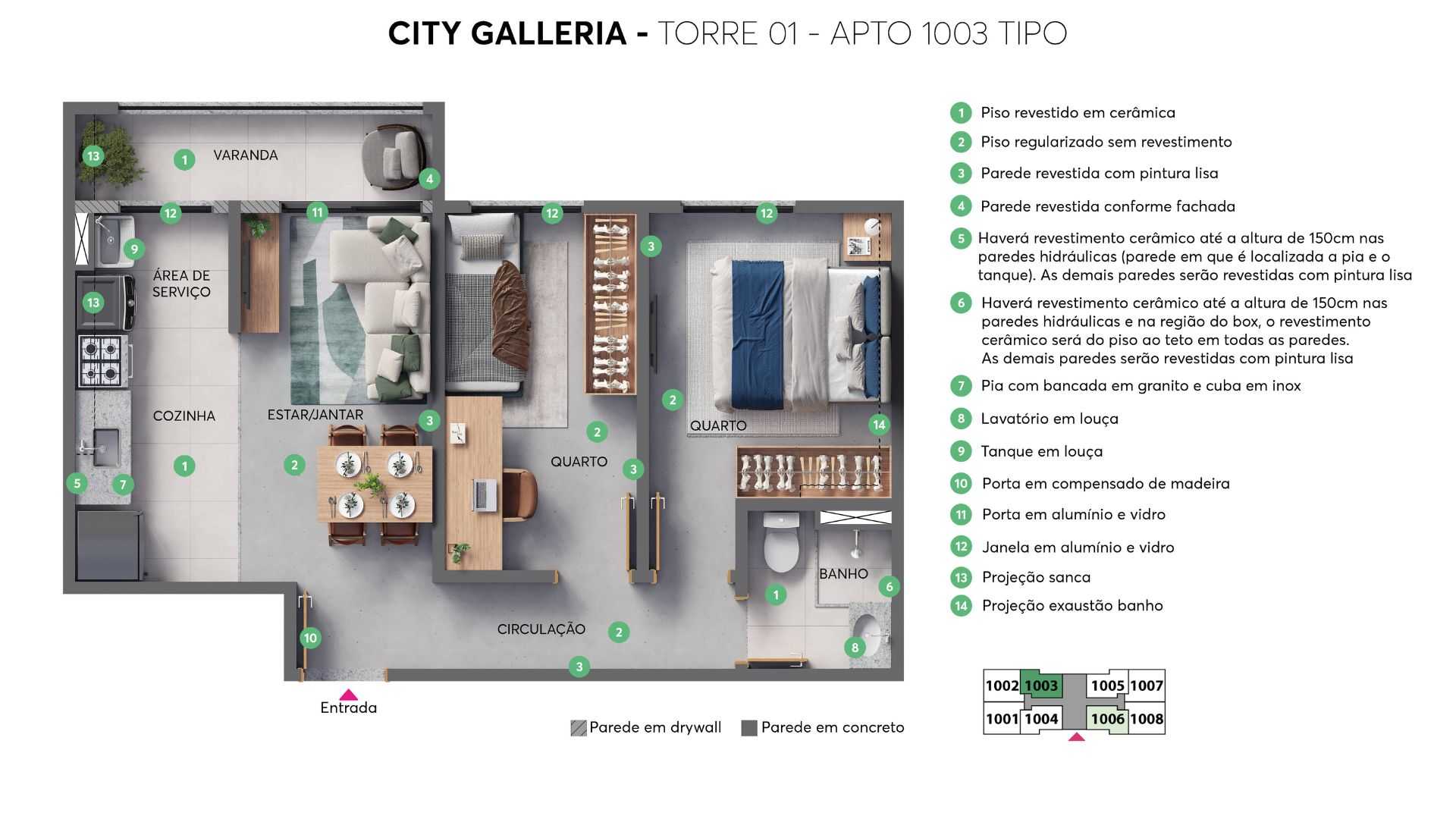 Planta - City Galleria | Apartamento em Campinas - Massais Imóveis
