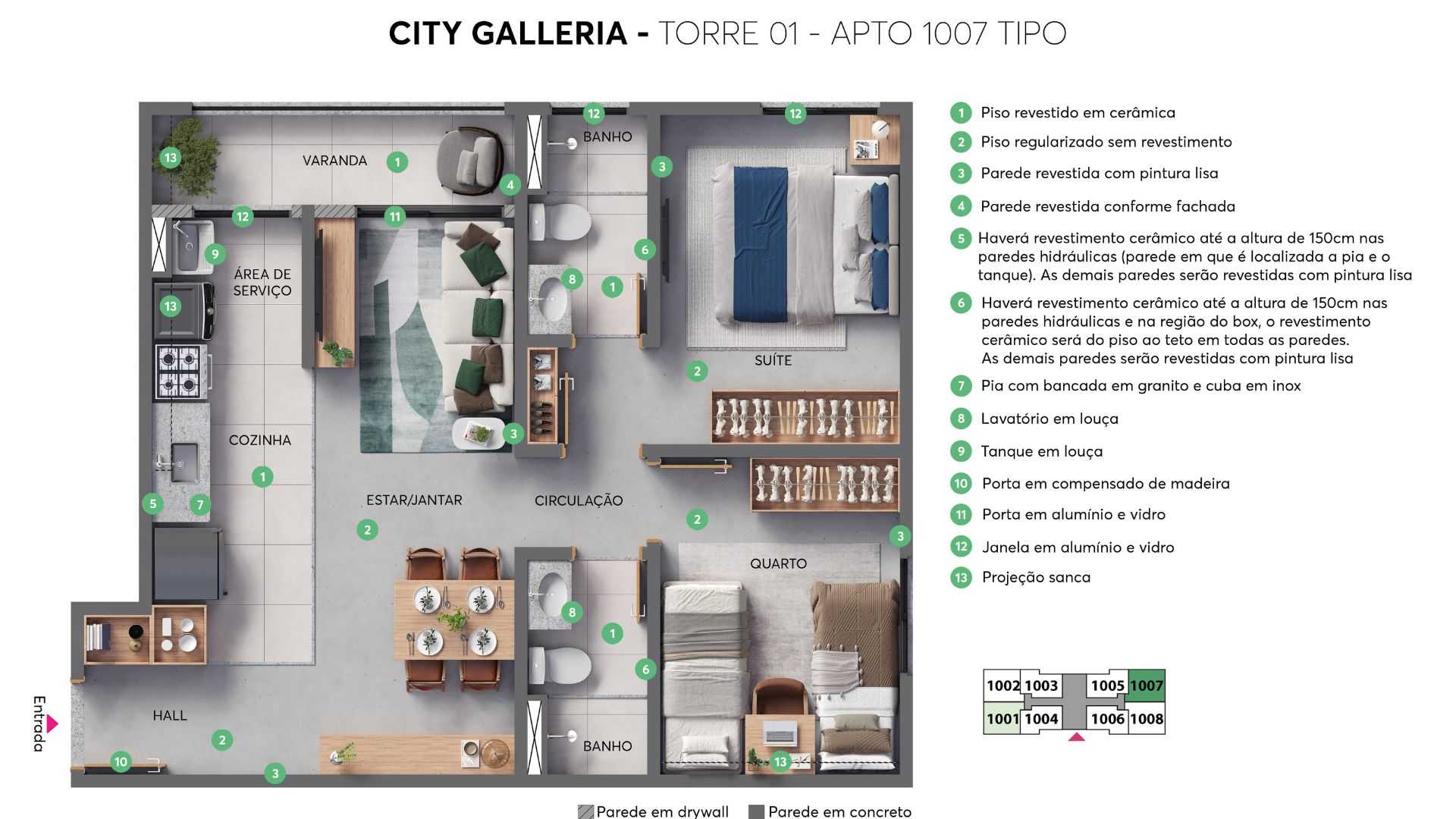Planta - City Galleria | Apartamento em Campinas - Massais Imóveis