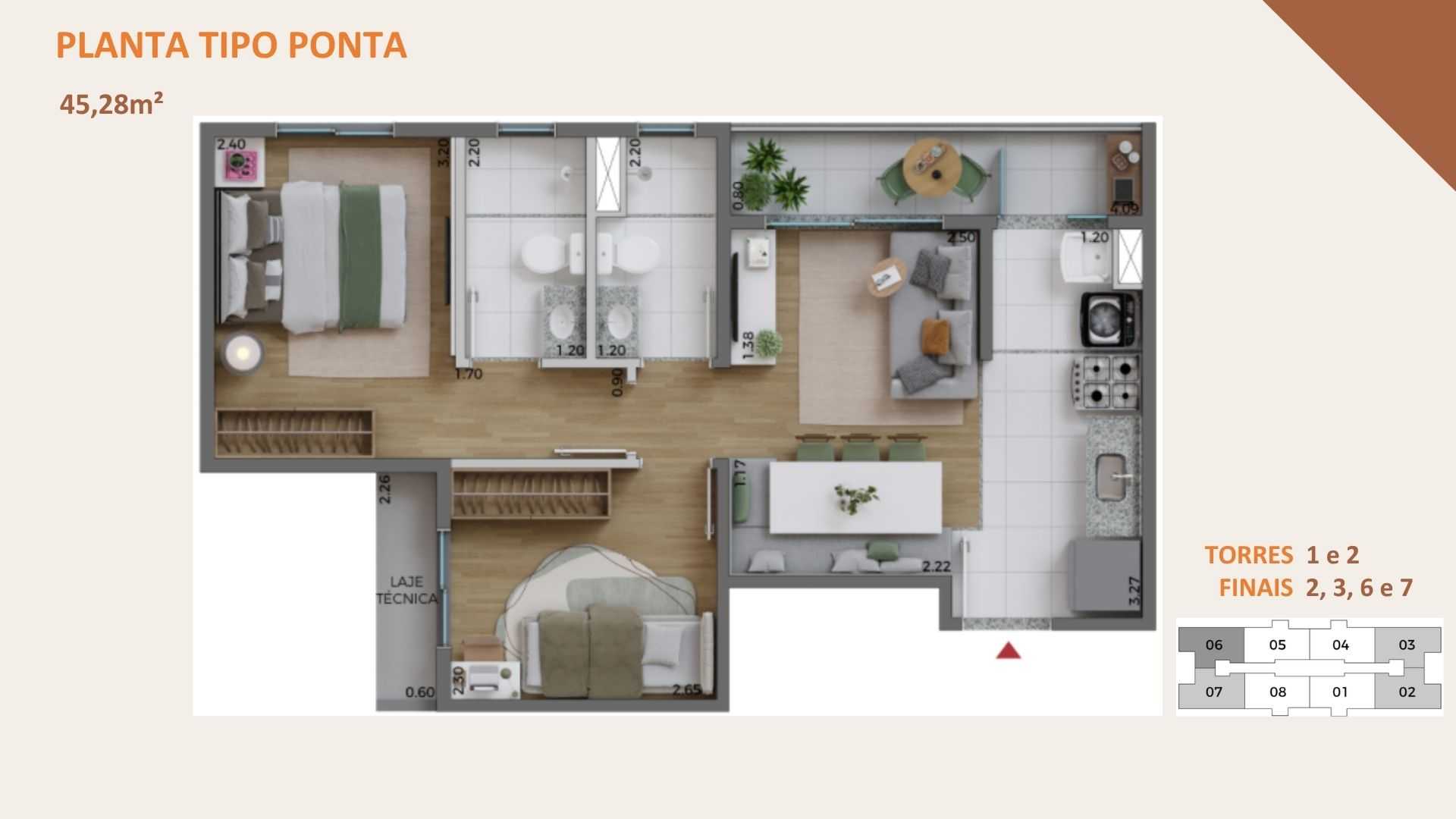 Planta - Cores da Mata Mangara - Massais Imóveis