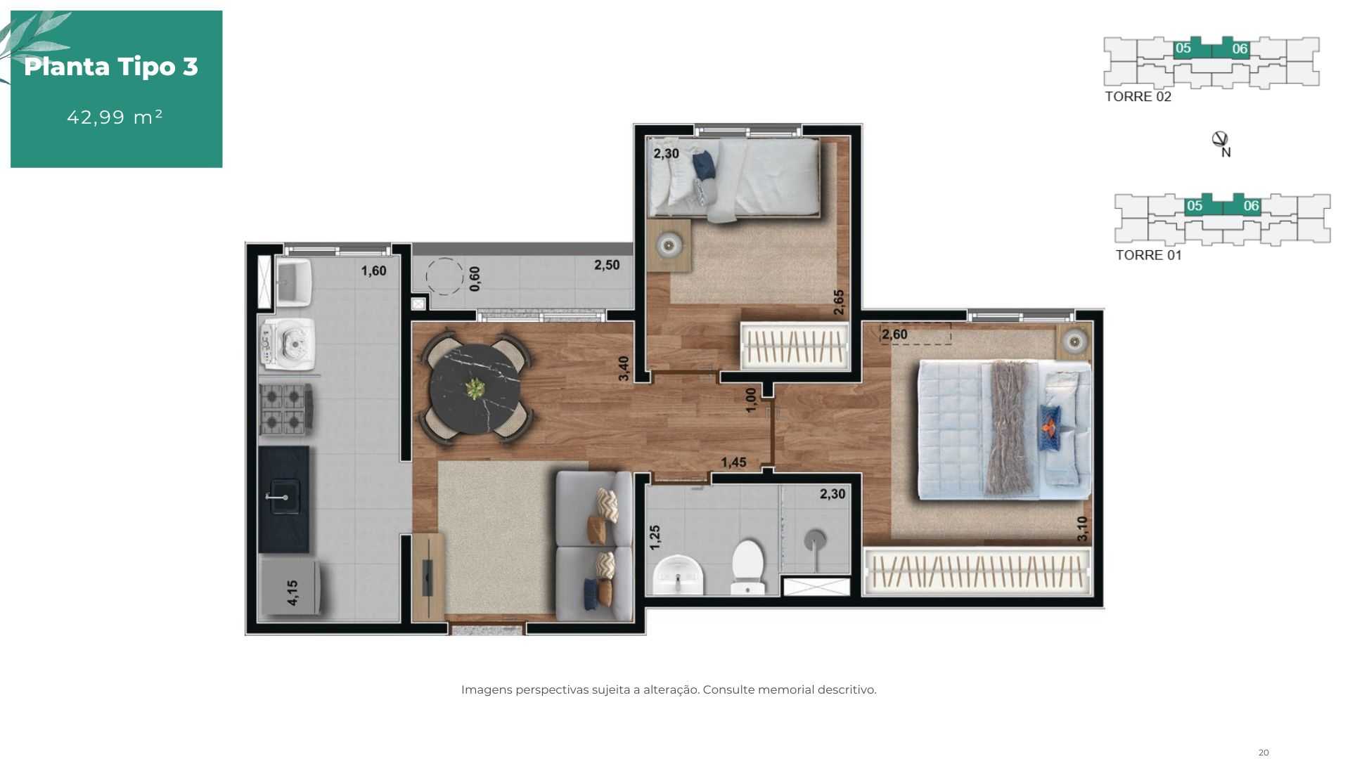 Planta - Florae Campinas Parque Jambeiro - Massais Imóveis