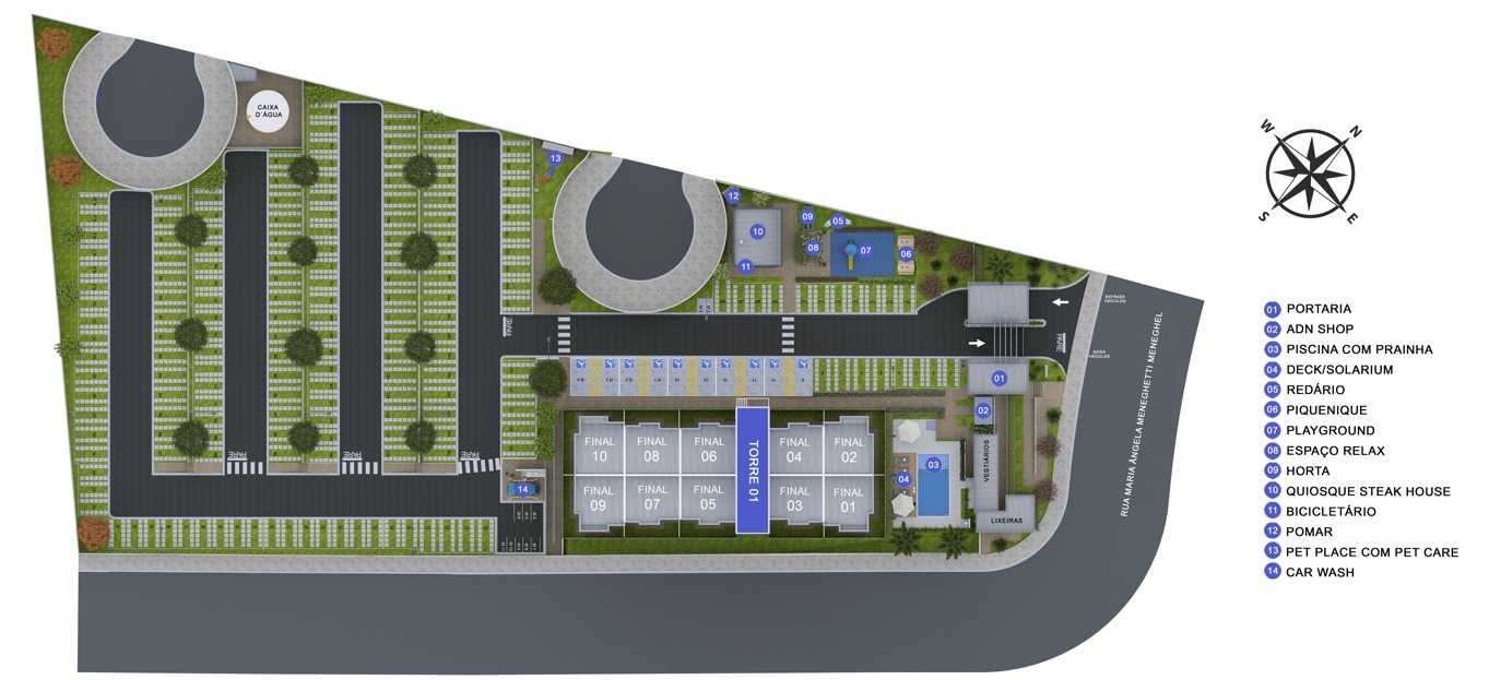 Planta - Siena Residence | Apartamento 2 dormitórios em Campinas - Massais Imóveis