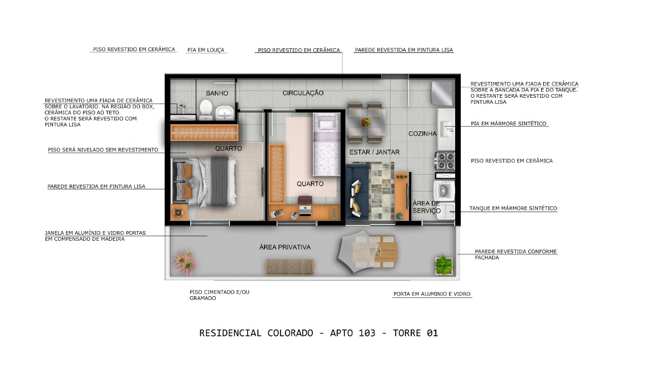 Planta - MRV | Residencial Colorado - Massais Imóveis