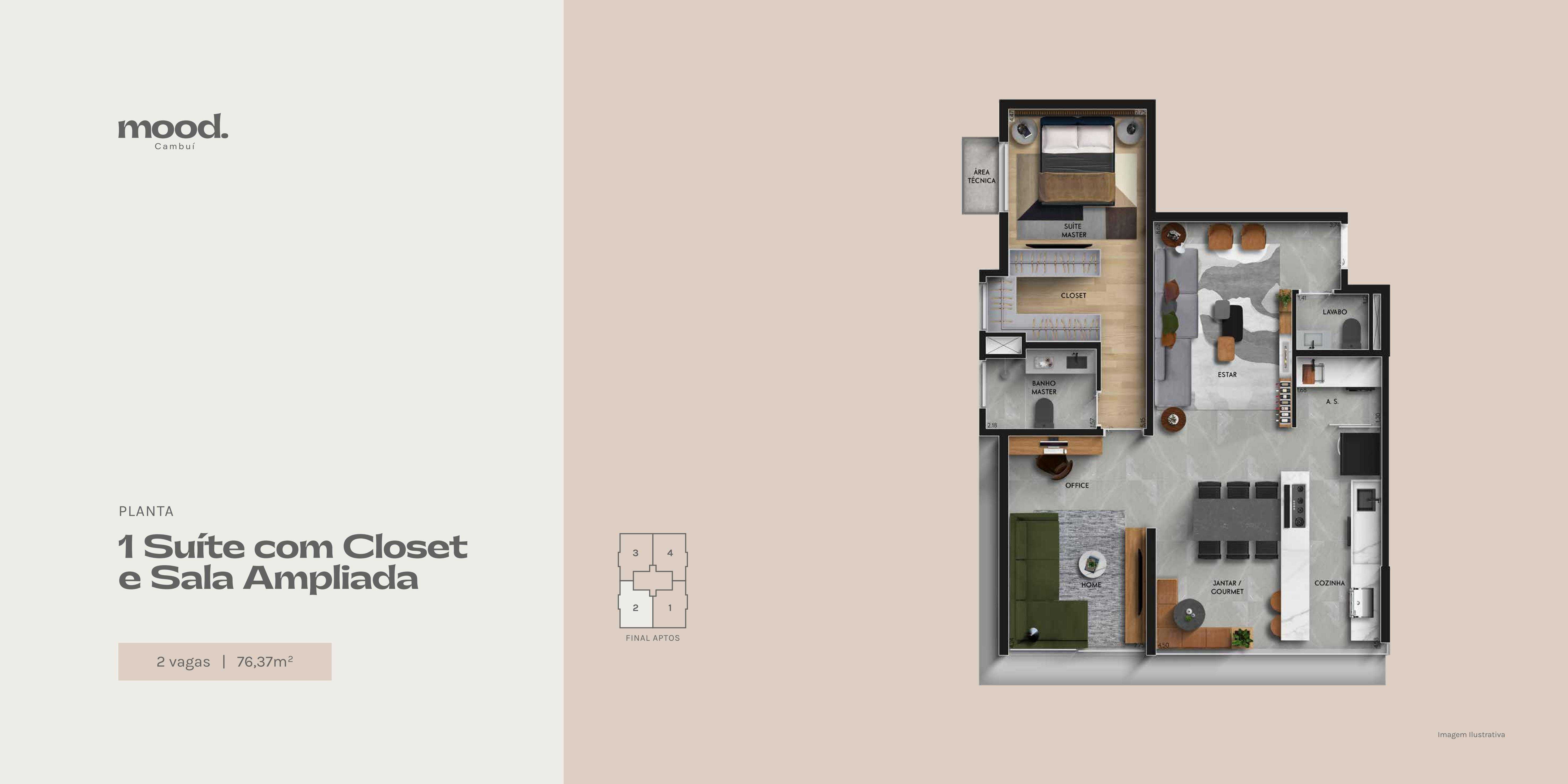 Planta - Mood Cambuí - Massais Imóveis