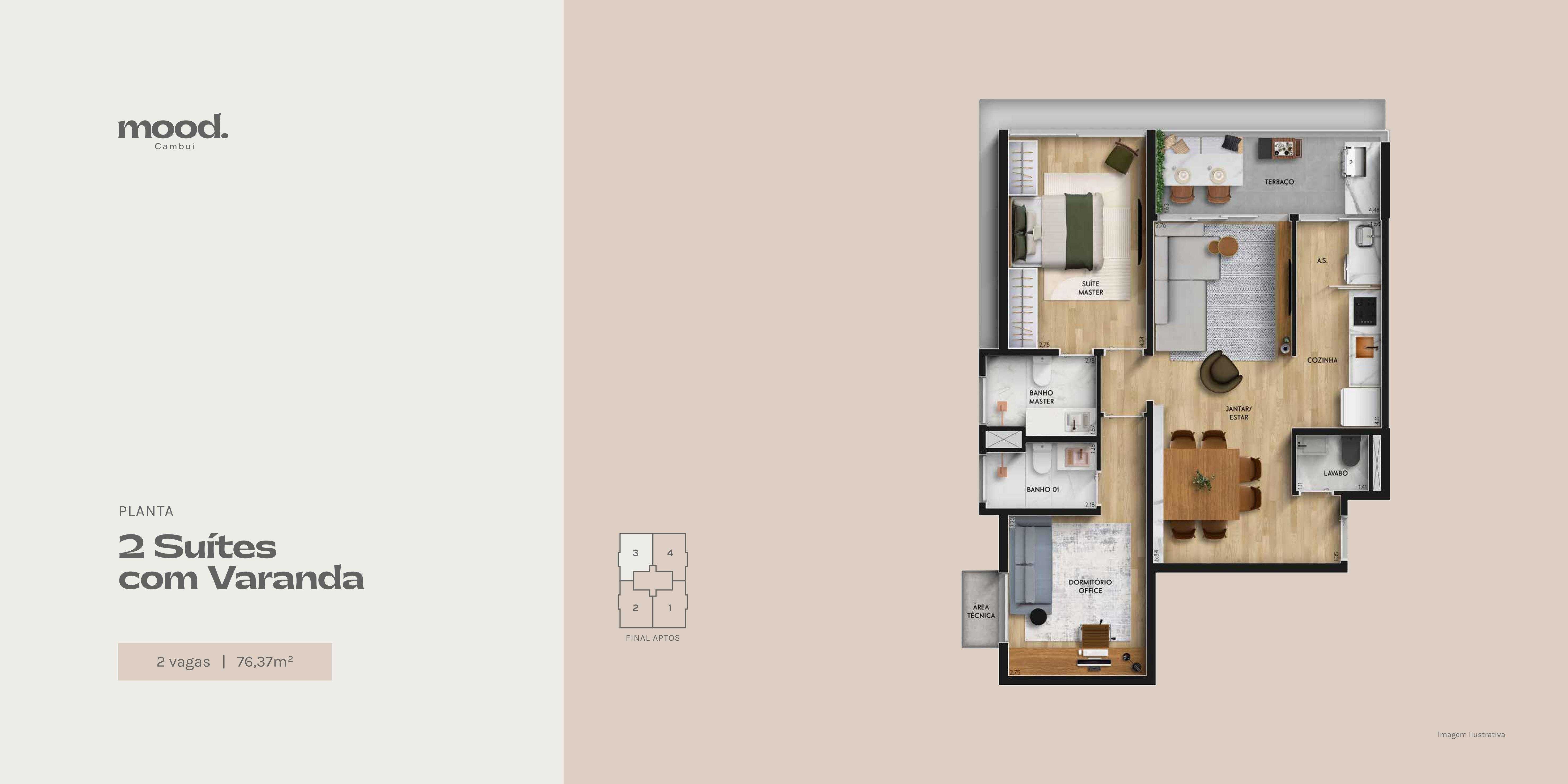 Planta - Mood Cambuí - Massais Imóveis