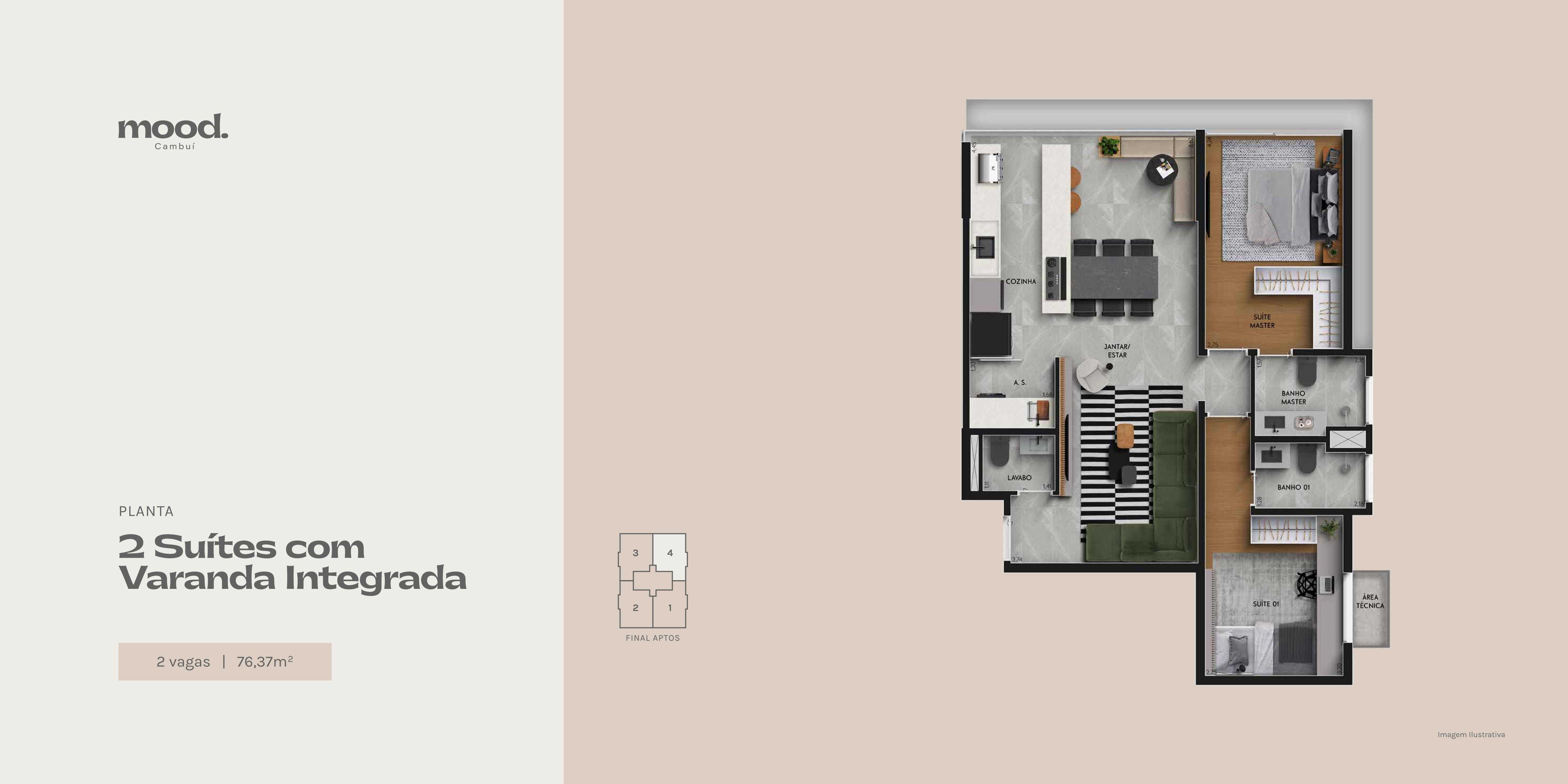 Planta - Mood Cambuí - Massais Imóveis