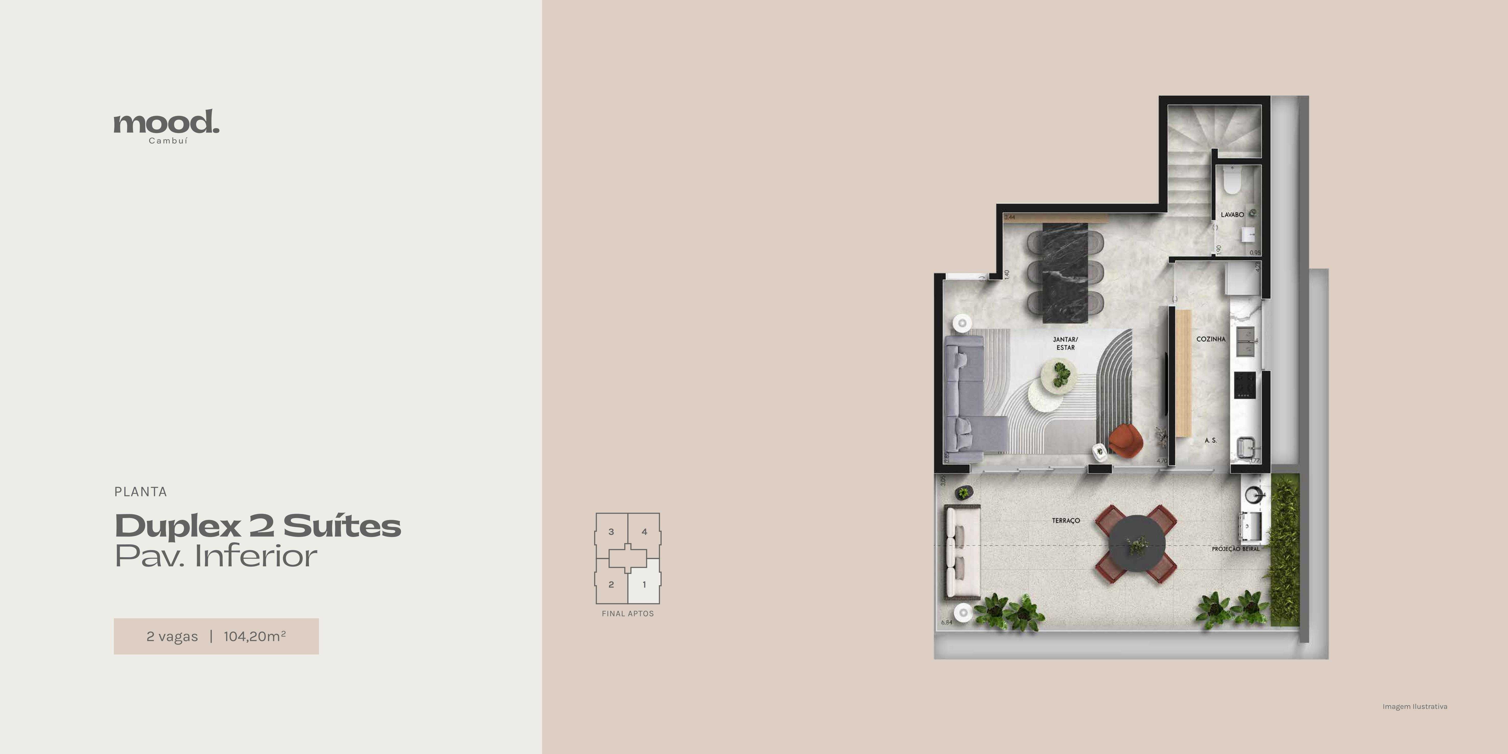 Planta - Mood Cambuí - Massais Imóveis