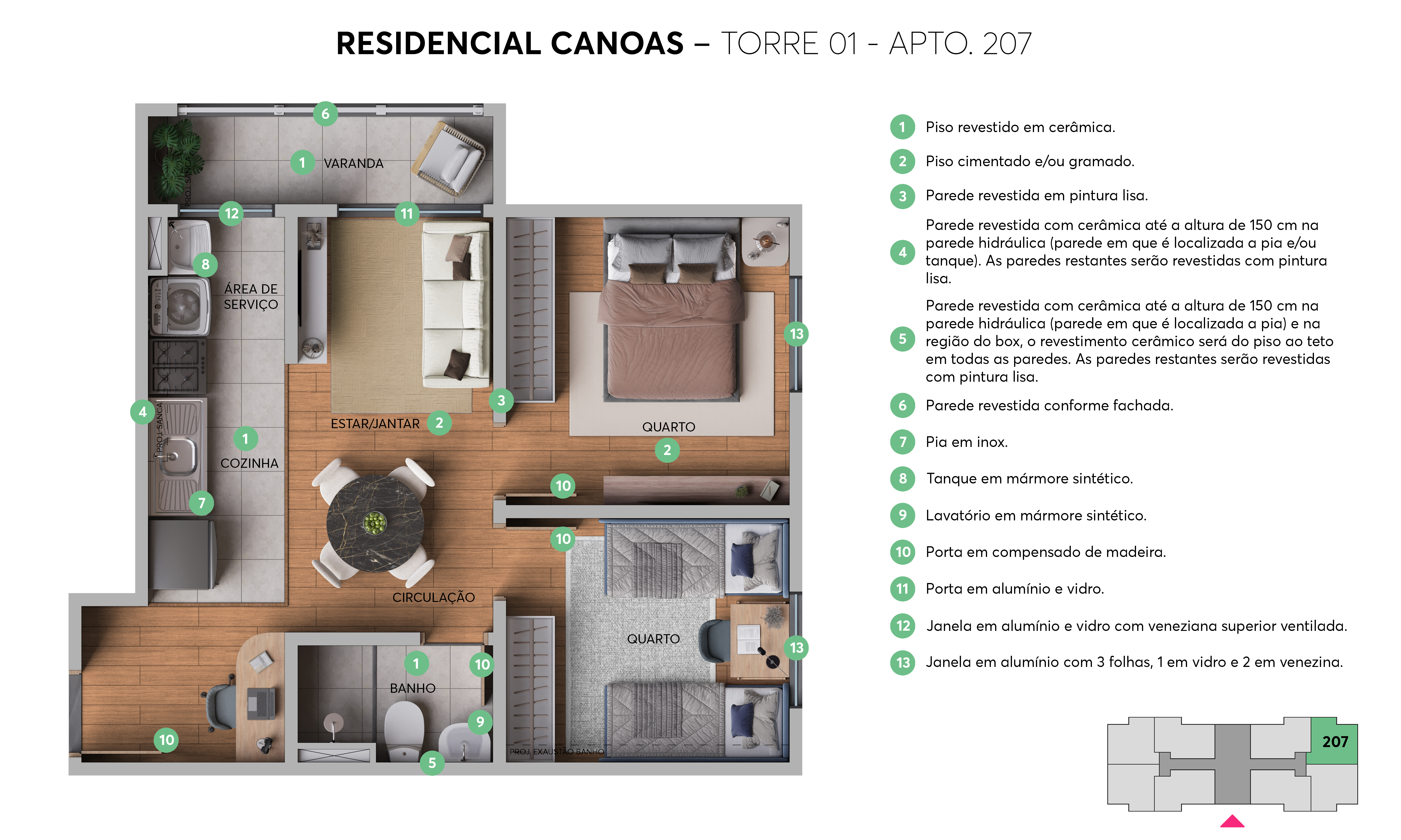 Planta - Residencial Canoas MRV Campinas - Massais Imóveis
