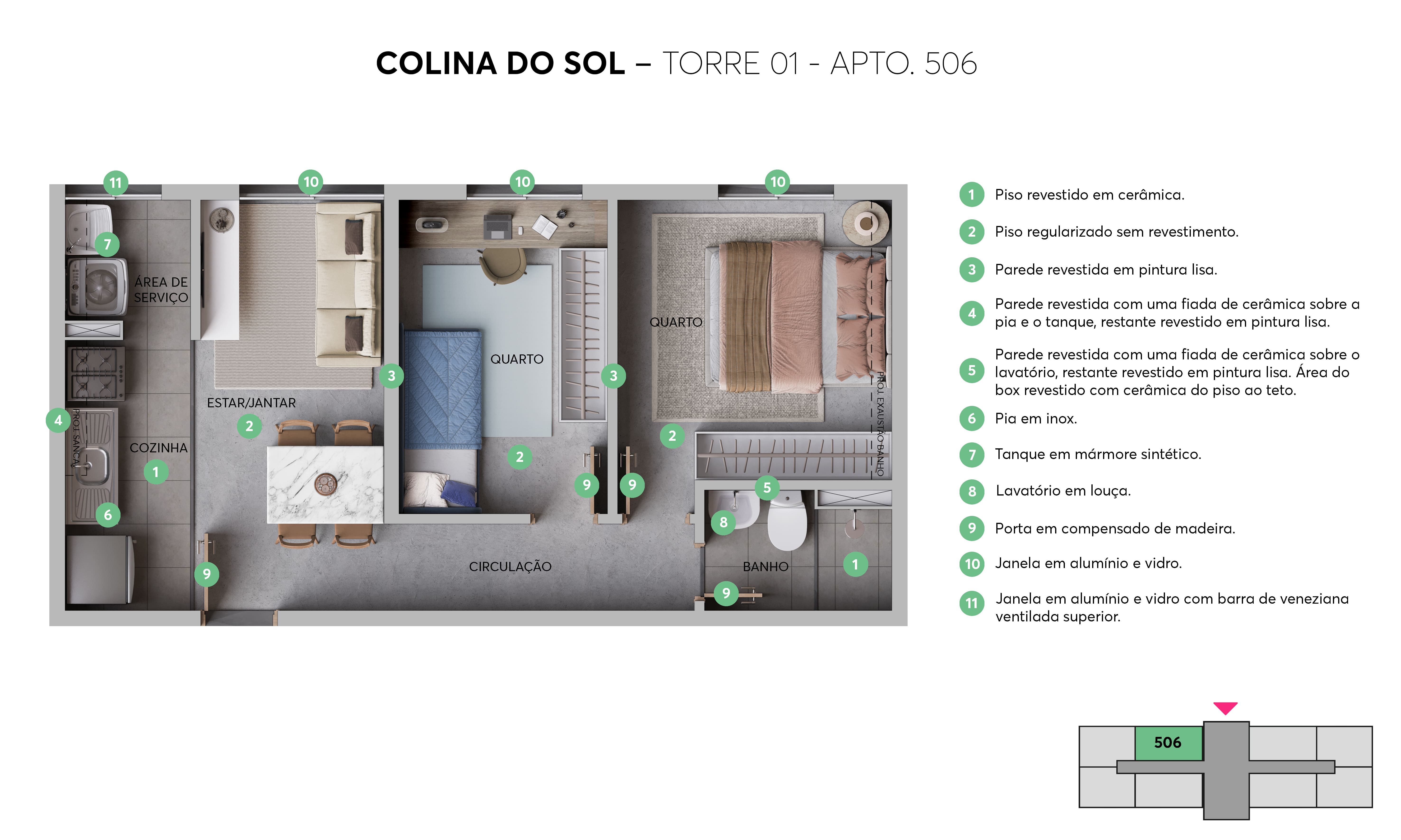 Planta - Colina do Sol  | MRV - Massais Imóveis