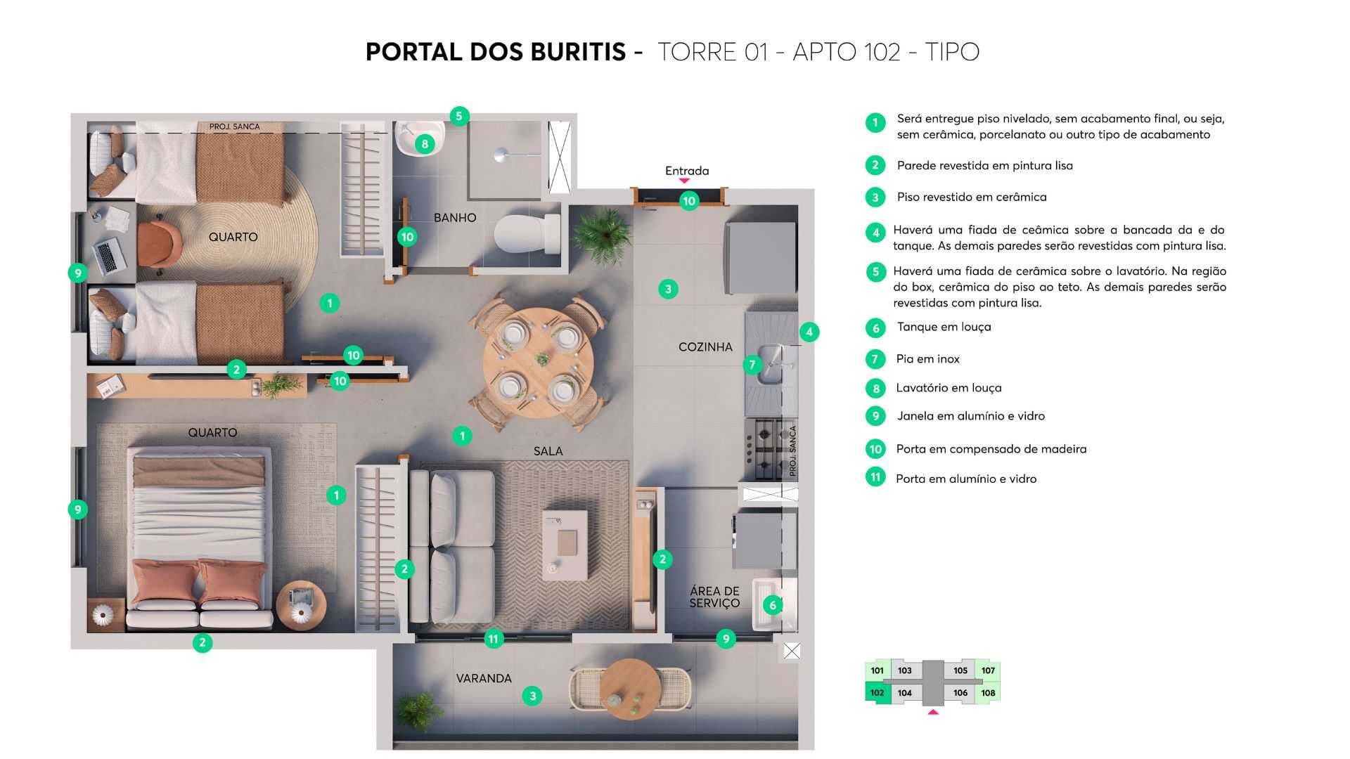 Planta - Portal dos Buritis MRV Campinas - Massais Imóveis
