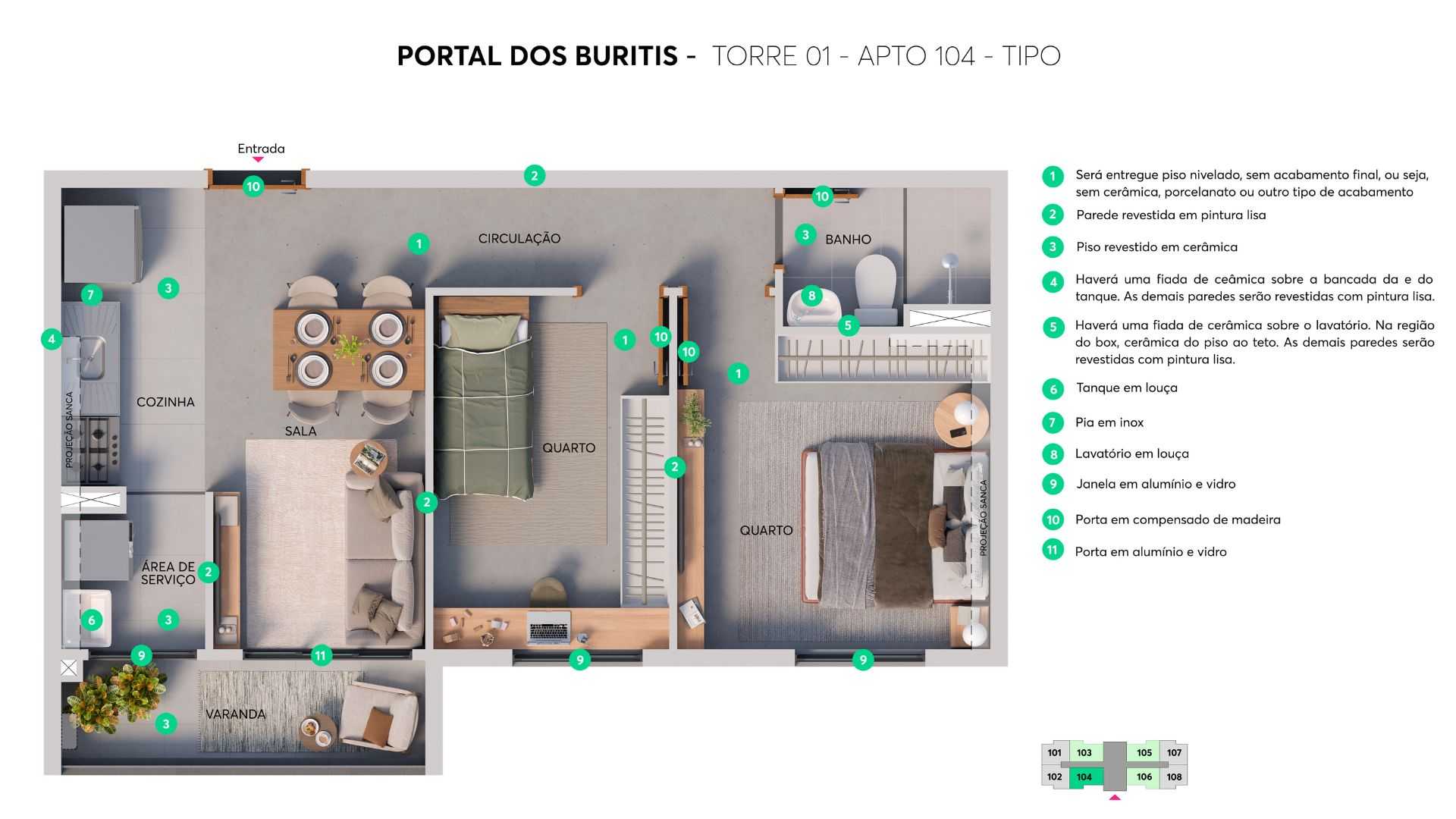 Planta - Portal dos Buritis MRV Campinas - Massais Imóveis