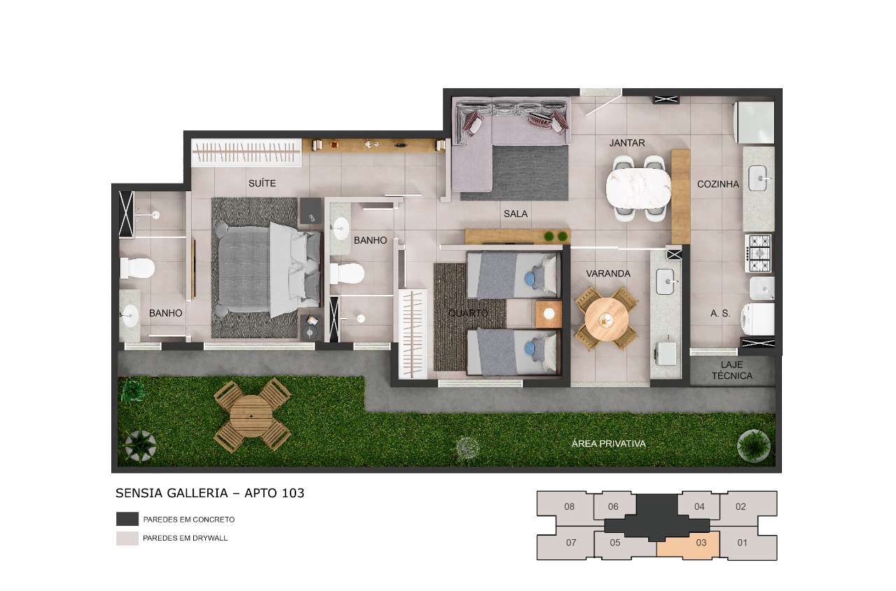 Planta - SENSIA Galleria | Lançamento - Massais Imóveis