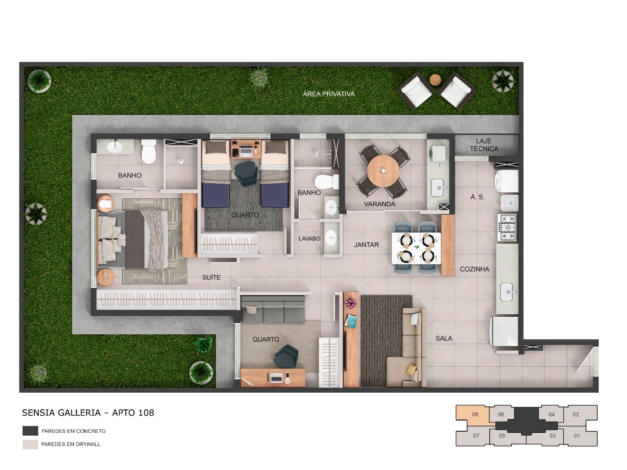 Planta - SENSIA Galleria | Lançamento - Massais Imóveis