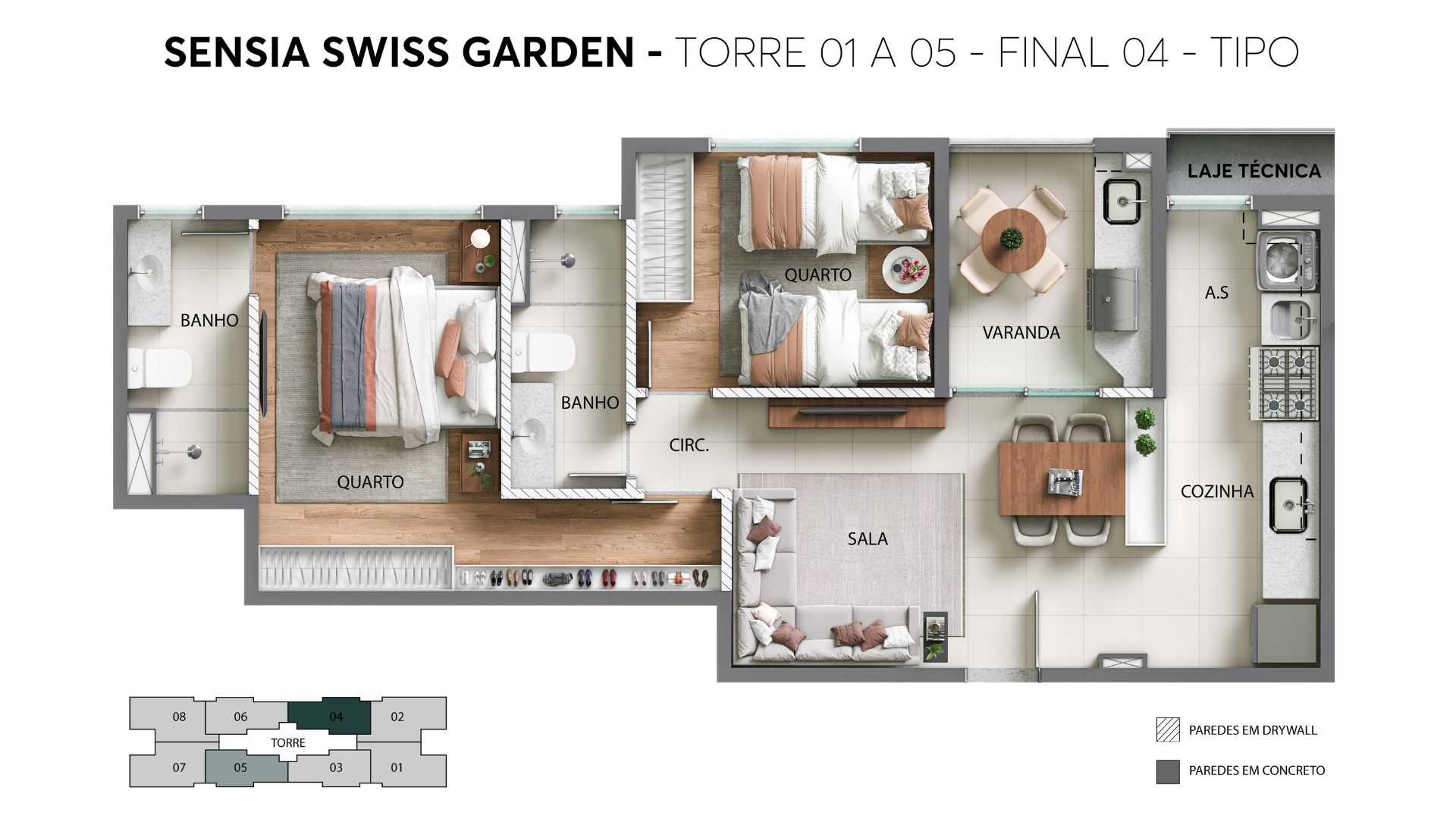 Planta - Sensia Swiss Garden | Swiss Park | Campinas - Massais Imóveis