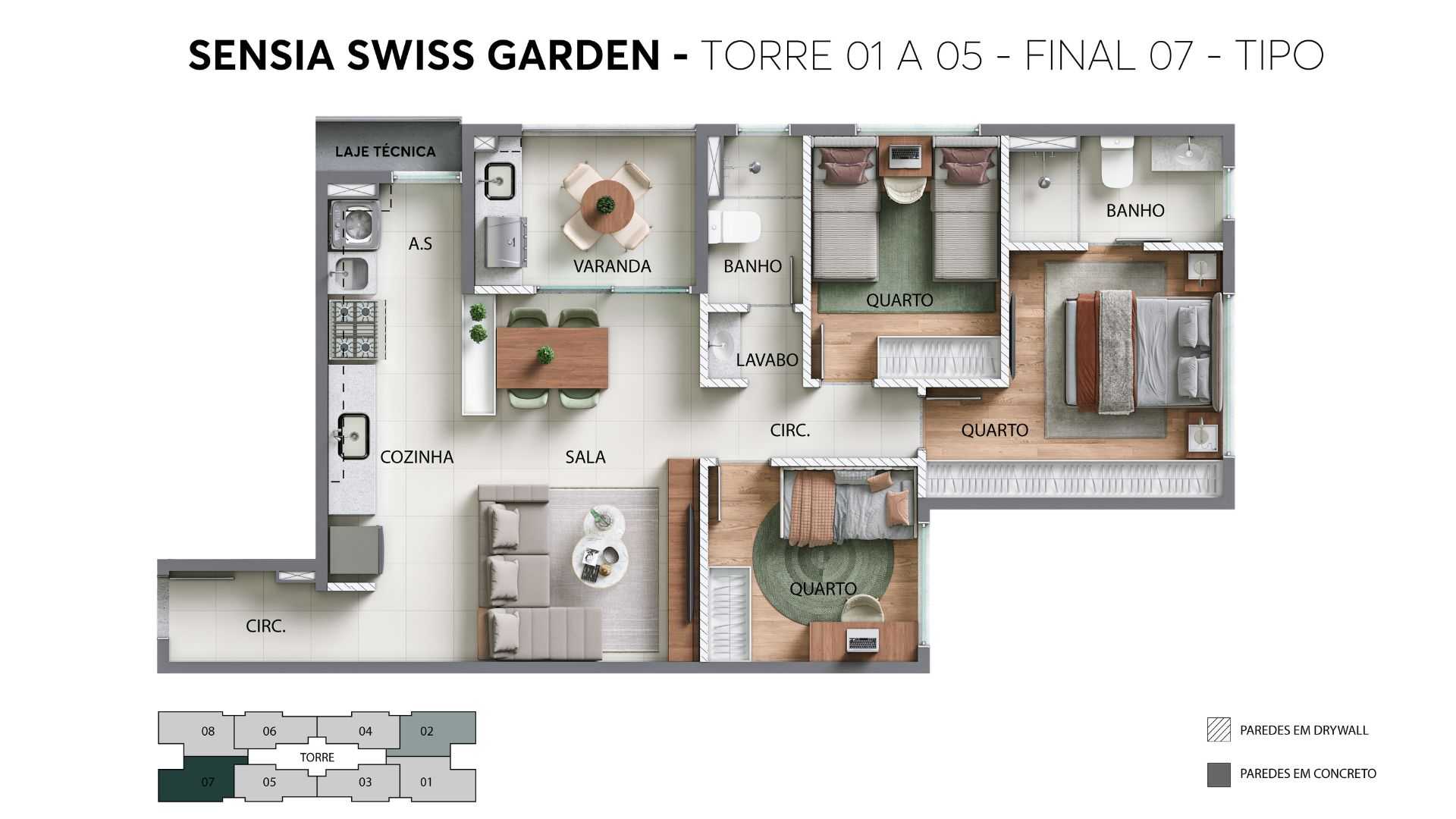 Planta - Sensia Swiss Garden | Swiss Park | Campinas - Massais Imóveis