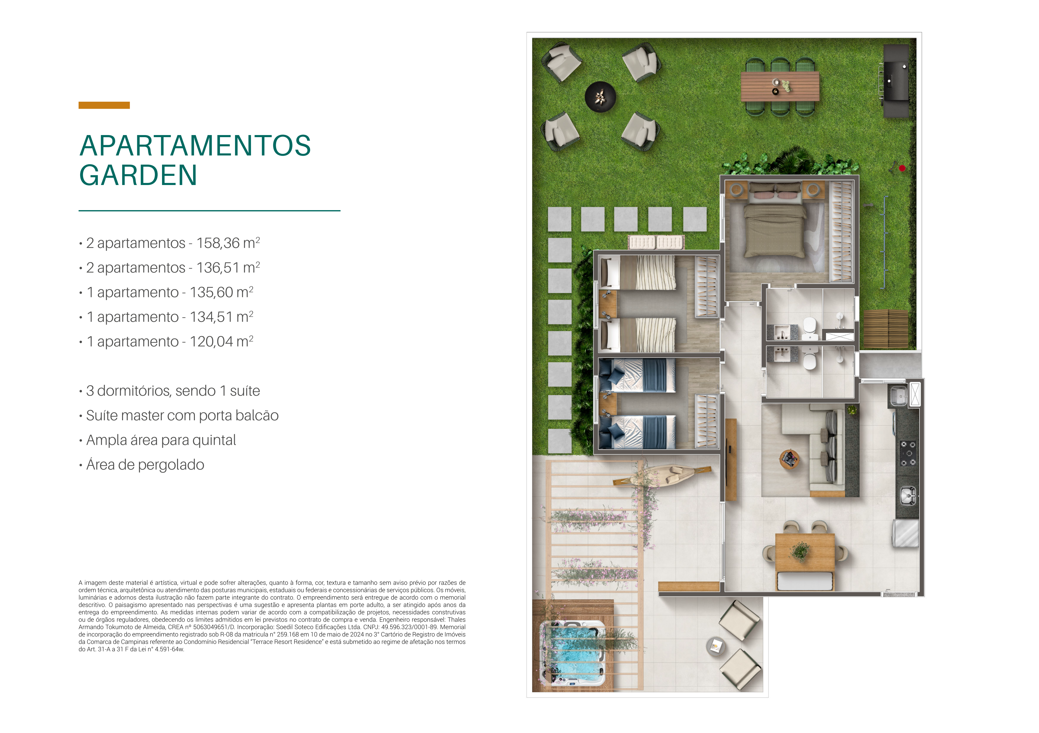 Planta - Terrace Resort Residence | Jardim Aurélia - Massais Imóveis